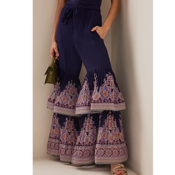 Zimmermann Celestial Virgo Tiered Flared Pants beaded boho designer size 2 / US8 - Picture 1 of 16